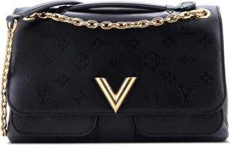 Louis Vuitton Very Chain Bag leren schoudertas met monogram - Zwart