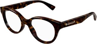 Gucci Havana Transparante Bril Gg 1590O Stijl - Dames - Brillen - Bruin - 52 MM - Accessoires