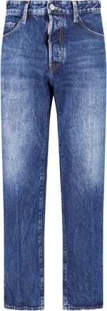 Dsquared2 Straight Leg Jeans with Medium Blue Wash