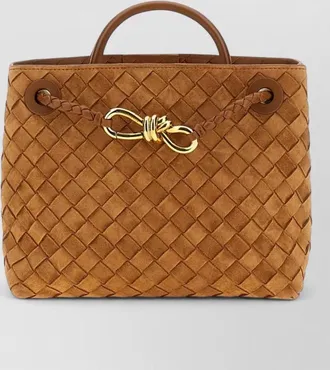 Bottega Veneta andiamo small suede leather tote bag
