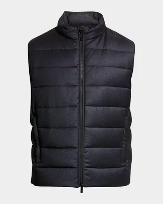 Moorer Men & apos;s Flannel Down Vest