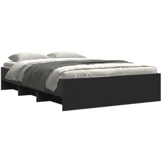 vidaXL Estructura De Cama Madera De Ingenier&iacute;a Negra 120x190 Cm Vidaxl