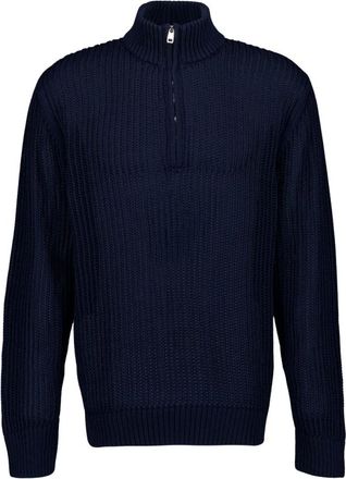 Frescobol Carioca Truien & Vesten, Heren, Blauw, M, Katoen, Maximo Gebreide Trui met Halve Rits