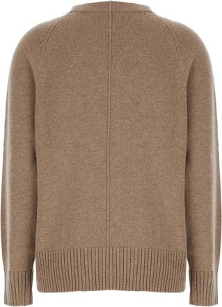 Max Mara Womens Beige Crewneck Cashmere Sweater With Detail Tops Top