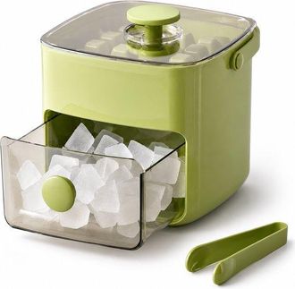 OEM Bandeja Para Cubitos De Hielo Con Tapa Y Recipiente De Almacenamiento, Incluye Pinzas Para Hielo, 48 Compartimentos, Libre De Bpa, Verde