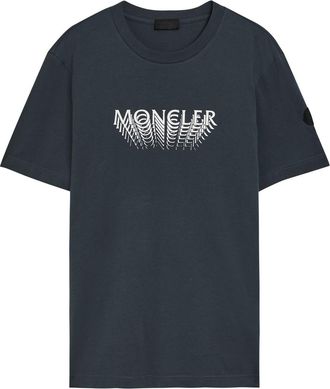 Moncler Logo-print Cotton T-shirt - Dark Grey - M