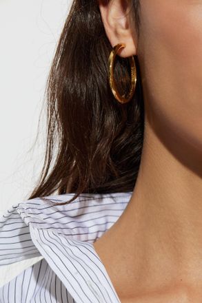 Moschino Round Earrings, Womens, Gold