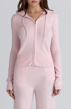 House of CB Regina Wool & Cashmere Hoodie & Pants Travel Set in Pink at Nordstrom, Size X-Small