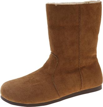 Generic Warm Winter Boots for Women Retro Lamb Short Boot Plus Velvet Cotton Shoes Womens Ankle Boots Spring Single Retro Soft Leat Lace Up Boot for Womens UK