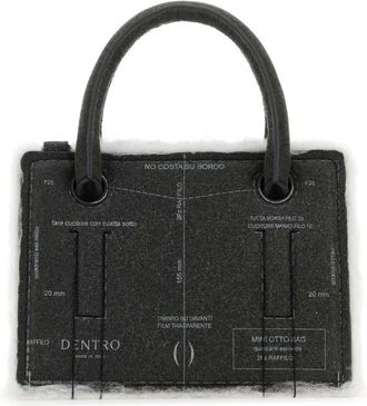 DENTRO Grey Leather Mini Otto Handbag