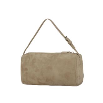 Generic Compatible For Mini Suede Handbag Real Leather Square Pen Container Bag Women(Apricot)