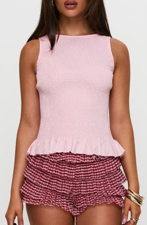 Princess Polly Chauntelle Smocked Cotton Top in Pink at Nordstrom, Size 2