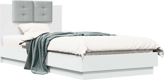 vidaXL Estructura De Cama Con Cabecero Con Cabecera Blanco 80 X 200 Cm Vidaxl
