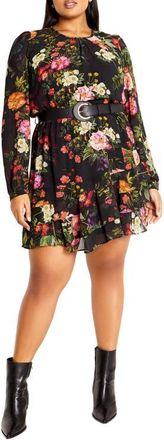 City Chic Charlee Floral Belted Dress at Nordstrom, Size Xl