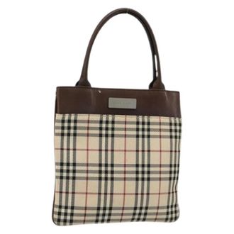 Burberry Pre-owned Hand Bag - Dames - Vintage Shopper - Beige - ONE Size - Leer - Vintage