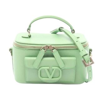 Valentino Pre-owned Leren Handtas - Dames - Pre-owned - Groen - Maat: ONE Size Leer