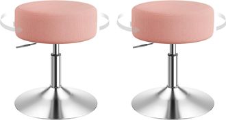 Woltu 2x Taburete Bajo De Bar - Regulable En Altura, Rosa - Woltu