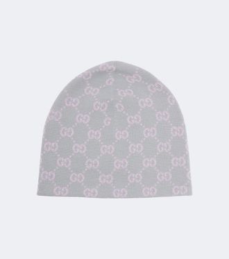 Gucci GG jacquard wool-blend lam&eacute; beanie