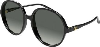 Valentino V-Logo Zonnebril - Dames - Zonnebrillen - Zwart - 59 MM - Accessoires