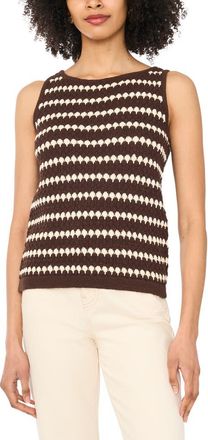 Halogen Stripe Sweater Tank in Burnt Chocolate at Nordstrom Rack, Size X-Large
