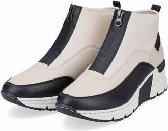 Rieker Womens Kitty Boots In Schwarz/crema/cliff/perlcreme