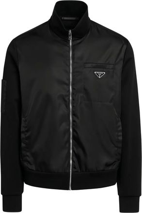 Prada Sweater met logoplakkaat - Zwart