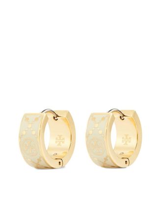 Tory Burch small T monogram hoop earrings - Gold