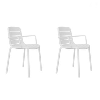 Resol Set 2 Sillas Con Brazos Interior, Exterior Blanco Gina Resol