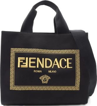 Fendi x Versace Borsa tote Fendace La Medusa - Nero