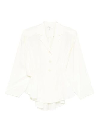 Chlo&eacute; ruffled top - women - Silk/Polyamide/Buffalo Horn - 38 - White