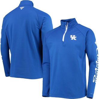 Columbia Mens Columbia Royal Kentucky Wildcats Terminal Tackle Fleece Raglan Omni-Shade Quarter-Zip Jacket at Nordstrom, Size Small