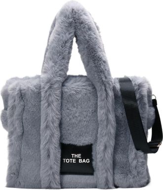 Generic Womens Plush Bags Crossbody Bags Solid Fluffy Tote Bag Soft Plush Portable Large Capacity For Travel Work For Daily Shopper(Blue)