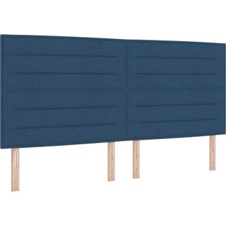vidaXL vidaXL Box Spring Bed with Mattress Blue 200x200 cm Fabric