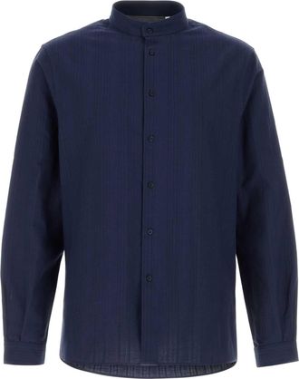 Brunello Cucinelli Brunello Cucinelli Navy Blue Cotton Shirt