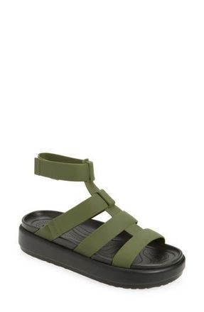 Crocs Brooklyn Luxe Water Resistant Gladiator Fisherman Slide Sandal in Army Green/Black at Nordstrom Rack, Size 8 M
