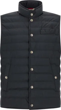 Brunello Cucinelli Dark Blue Quilted Jacket