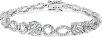 House of Brilliance 10K White Gold 3.00 Cttw Diamond Link Bracelet