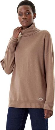 Liu Jo Wool Turtleneck - Dames - Coltruien - Bruin - M - Wol - Truien & Vesten