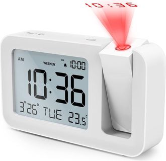 OEM Despertador Proyector - Proyecta Hora En Techo O Pared - Funci&oacute;n Alarma Suave Y Luz Amanecer - Dise&ntilde;o Moderno - 1 Unidad