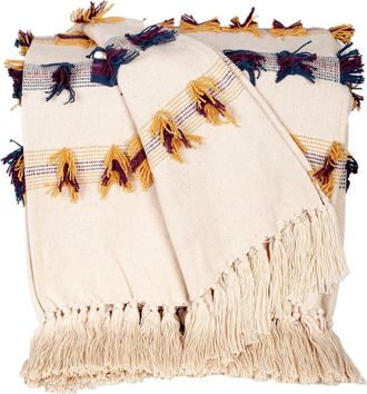 Parkland Collection Tomoko Fringe Throw Blanket in Beige Multi at Nordstrom Rack
