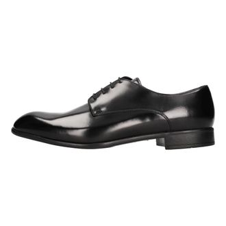 Doucal's Leren Veterschoenen - Heren - Nette schoenen - Zwart - 39 EU - Leer - Schoenen