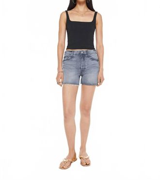 Mother Skipper Short N Long Fray Denim Shorts In Lets Ride