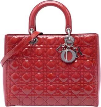 Dior Pre-owned Lady Dior Handbag - Dames - Vintage Handtas - Rood - ONE Size - Leer - Vintage