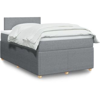 vidaXL Cama Box Spring Con Colch&oacute;n Tela Gris Claro 120x200 Cm Vidaxl