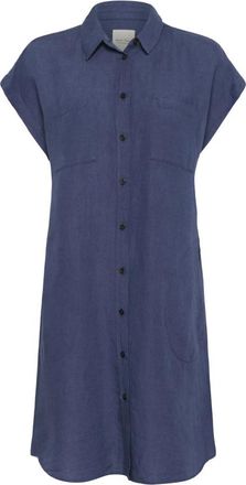 Part Two Ellenapw Jurk Oceana - Dames - Shirt Kleedjes - Blauw - 2XS - Linnen - Kleedjes