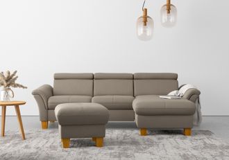 HOME AFFAIRE Ecksofa »Lindgren L-Form« wahlweise mit Bett mit klappbaren Rollen, Kasten und Kopfverstellung