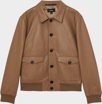 Reiss Men & apos;s Harrington Tumbled Leather Jacket
