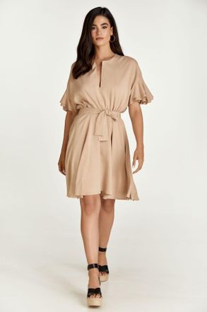 Móveis Conquista Beige jurk met ruches