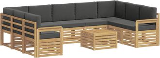 vidaXL Conjunto De Sof&aacute;s De Exterior 10 Uds. Blanco Y Antracita Vidaxl