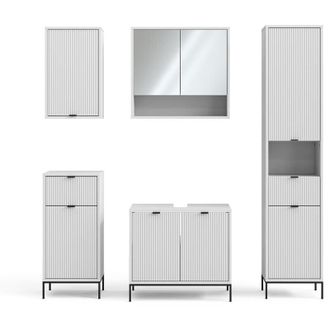 Vicco Set di mobili da bagno Eliza, Bianco, 5 parti